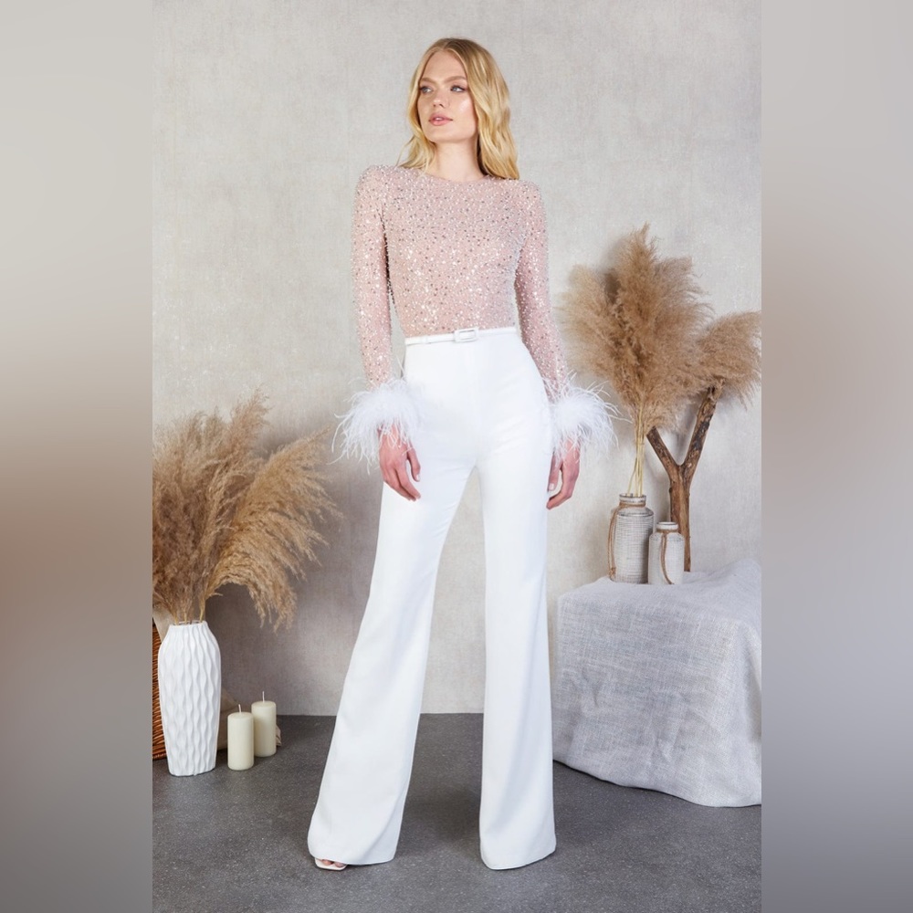 Nadine Merabi Amelia White Jumpsuit